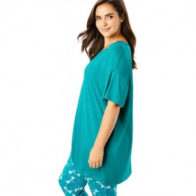 Tops Women's Plus Size Soft Pj Tunic Tee - Evening Blue Coffee (0974) - CK190LD86M0