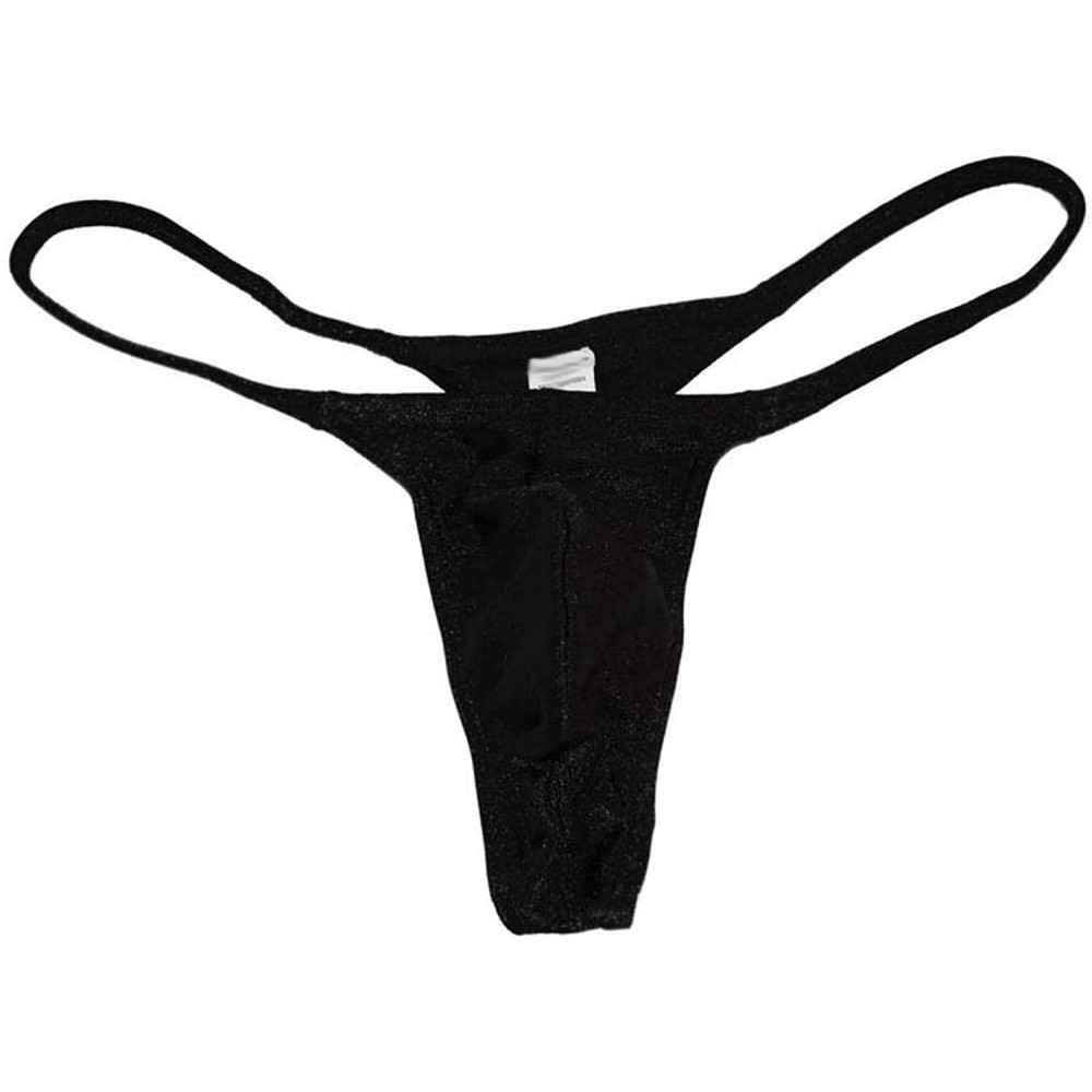 G-Strings & Thongs Men Micro Enhancer Thongs Lingerie Swimsuit Strings and G Low Rise Slim Cut Underpants Jockstra - Black - ...