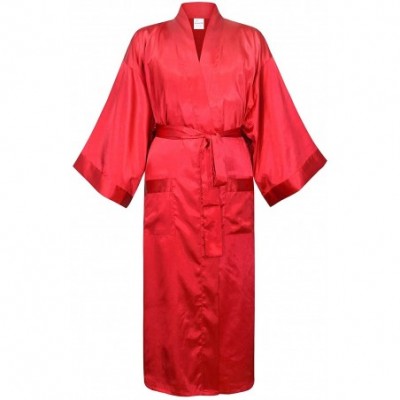 Robes Men's Kimono Robe - Red - C5128PJA5KD