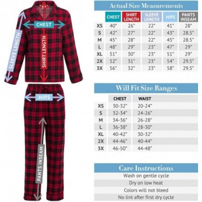 Sets Women's Warm Flannel Pajama Set- Long Winter Christmas Button Down Cotton Pjs - Purple With Reindeer - CD11CKPHDMX