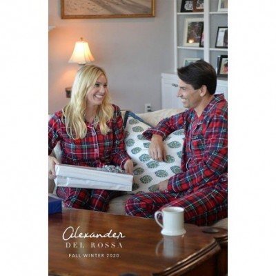 Sets Women's Warm Flannel Pajama Set- Long Winter Christmas Button Down Cotton Pjs - Purple With Reindeer - CD11CKPHDMX