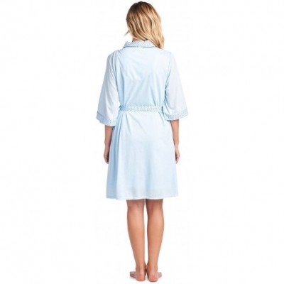 Robes Women's Sleepwear 2 Piece Nightgown and Robe Set - Polka Dot Light Blue - C718H3QA89C