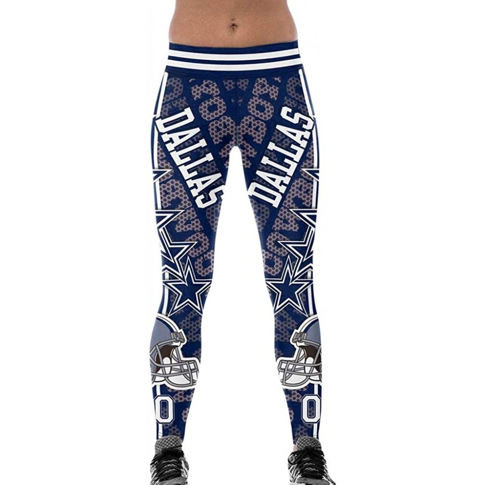 Panties Yoga Pants for Womens- Running Sport Gym Stretch Workout Printed Letter Hight Waist Fitness Legging Trousers - Blue -...