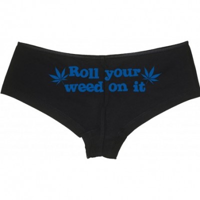 Panties Roll Your Weed on It Boyshort Booty Short Panties Sexy Hot Marijuana Weed - Royal Blue - CN126CNO2E5