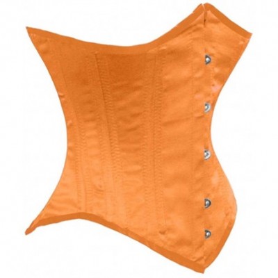 Bustiers & Corsets Heavy Duty 26 Double Steel Boned Waist Training Satin Underbust Tight Shaper Corset 8033-SA - Orange - CG1...