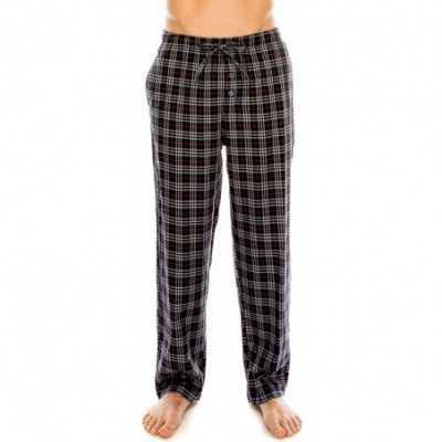 Sleep Bottoms Cotton Lounge Pants for Men - 100% Soft Cotton Plaid Check Lounger Sleeping Pajama Pants with Pockets and Butto...