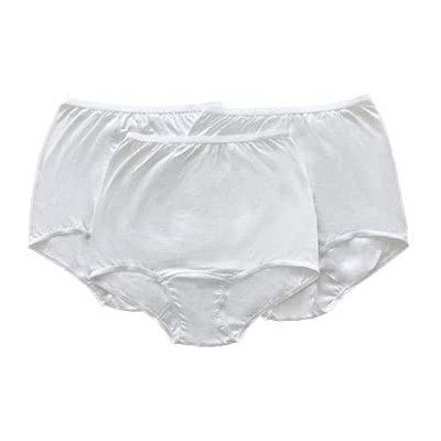 Panties 100% Cotton Full Cut Briefs Pack of 3 - White - CK18UMQ9ZR4