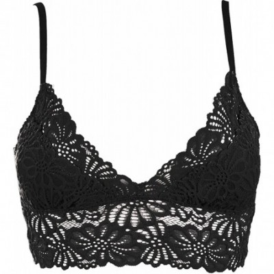 Bras Plus Size Floral Lace Padded Bralette Big Size Bustier Crop Wirefree top Sheer Bustier Bra Lingerie for Large Bust - E. ...