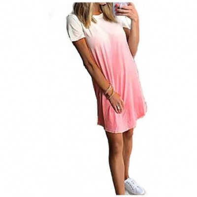 Nightgowns & Sleepshirts Women Daily Tie Dye Short Sleeve Short Dress Nightwear Sleepwear - As2 - C9190C3EXG7