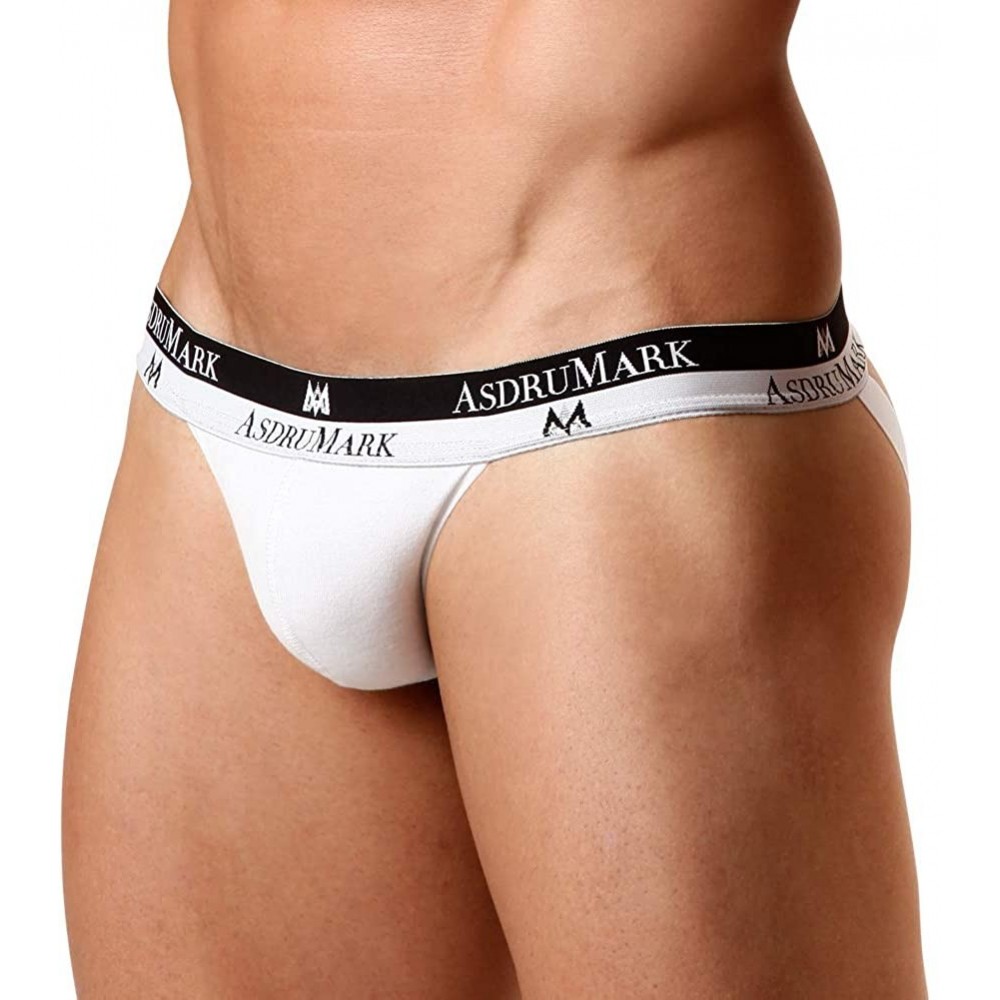 G-Strings & Thongs Jockstrap Classic Microfibre White Men's Underwear - CE18XXH93CX