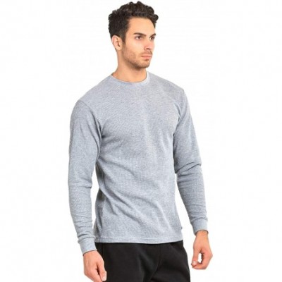 Thermal Underwear Men's Classic Waffle-Knit Heavy Thermal Top - Heather Grey (Medium Weight) - C118AROLKXL