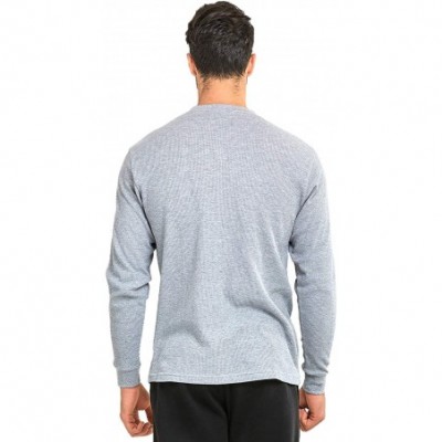 Thermal Underwear Men's Classic Waffle-Knit Heavy Thermal Top - Heather Grey (Medium Weight) - C118AROLKXL