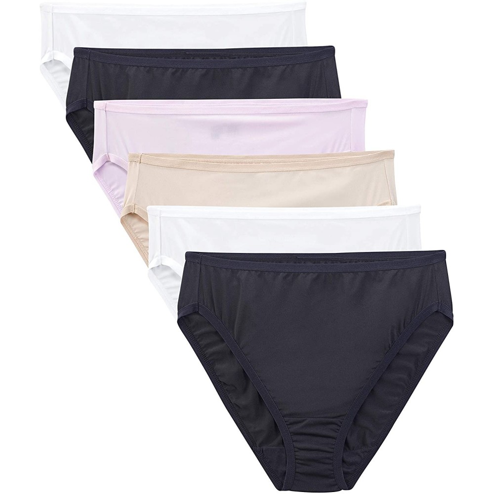 Panties Women's Underwear Microfiber Panties (Regular & Plus Size) - Hi Cut - 6 Pack - Assorted - CO11PCCL9GR