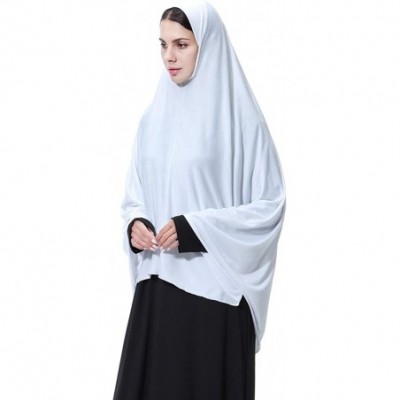 Robes Muslim Islamic Women's Modest Ramadan Soft Jersey Long Hijab - White - CN1987T7MUL