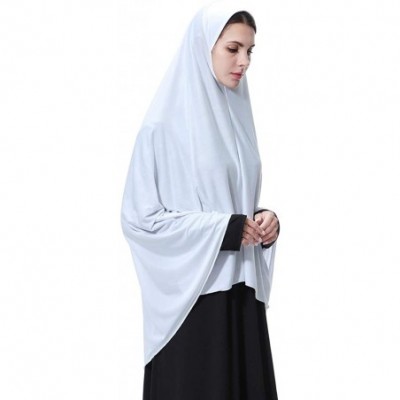 Robes Muslim Islamic Women's Modest Ramadan Soft Jersey Long Hijab - White - CN1987T7MUL