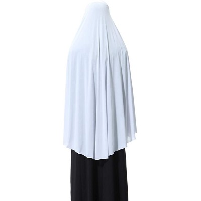 Robes Muslim Islamic Women's Modest Ramadan Soft Jersey Long Hijab - White - CN1987T7MUL