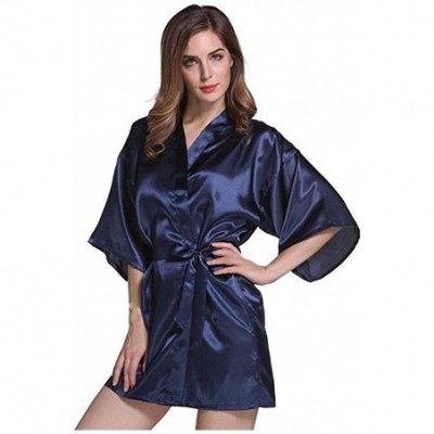 Robes Silk Satin Bride Bridesmaid Robe Floral Bathrobe Short Kimono Robe Night Robe Bath Robe Fashion Dressing Gown - As the ...