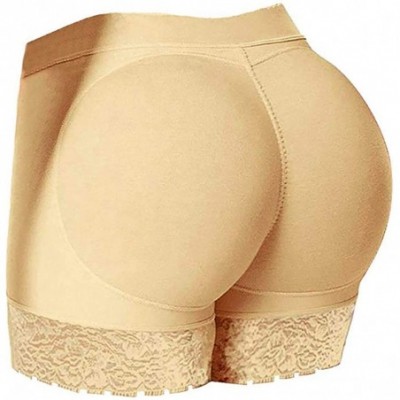 Shapewear Hip Lift Underwear Pads Shapewear Padded Lace Control Panties Shaper Booty Fake Pad Panties Boyshorts - Beige - CY1...