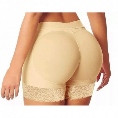 Shapewear Hip Lift Underwear Pads Shapewear Padded Lace Control Panties Shaper Booty Fake Pad Panties Boyshorts - Beige - CY1...