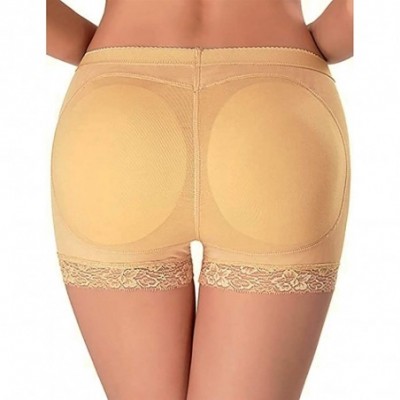 Shapewear Hip Lift Underwear Pads Shapewear Padded Lace Control Panties Shaper Booty Fake Pad Panties Boyshorts - Beige - CY1...