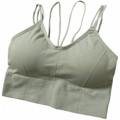 Camisoles & Tanks Women Tank Tops Casual Seamless Underwear Sexy Summer Vest Ladies Basic Camisole Lingerie - Green - CO19CMQ...