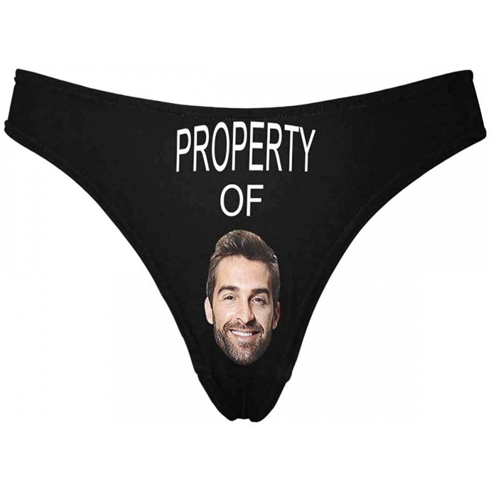 Panties Custom Property of White Women's Funny Face Photo Thong Underpants Briefs(XS-XXXL) - Multi 06 - C718WO97TTW