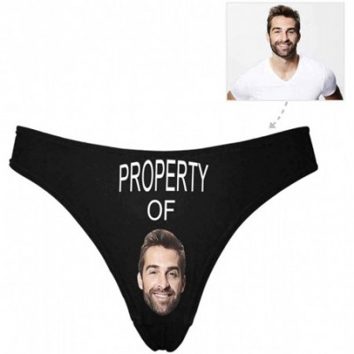 Panties Custom Property of White Women's Funny Face Photo Thong Underpants Briefs(XS-XXXL) - Multi 06 - C718WO97TTW