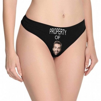 Panties Custom Property of White Women's Funny Face Photo Thong Underpants Briefs(XS-XXXL) - Multi 06 - C718WO97TTW