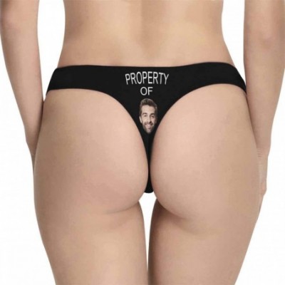 Panties Custom Property of White Women's Funny Face Photo Thong Underpants Briefs(XS-XXXL) - Multi 06 - C718WO97TTW