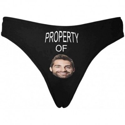 Panties Custom Property of White Women's Funny Face Photo Thong Underpants Briefs(XS-XXXL) - Multi 06 - C718WO97TTW