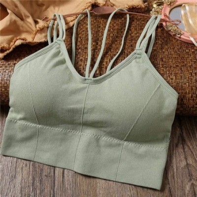 Camisoles & Tanks Women Tank Tops Casual Seamless Underwear Sexy Summer Vest Ladies Basic Camisole Lingerie - Green - CO19CMQ...