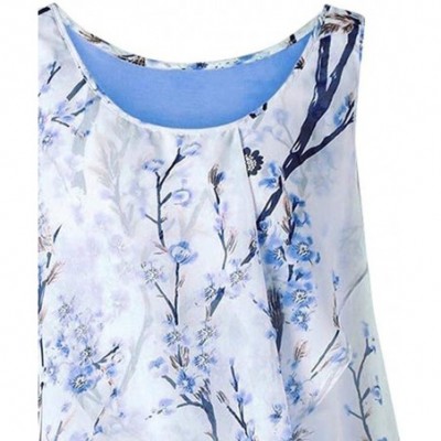 Thermal Underwear Women's Short Sleeve Casual Tops Comfort Letter Print Tops T-shirt Ladies Blouse - Blue Beach Flowers Vest ...