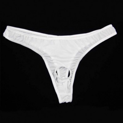 G-Strings & Thongs Men Silk Hole Open Crotch Pouch Thongs G-Strings Briefs Panties T Back Lingerie Underwear Sexy Jockss - Li...