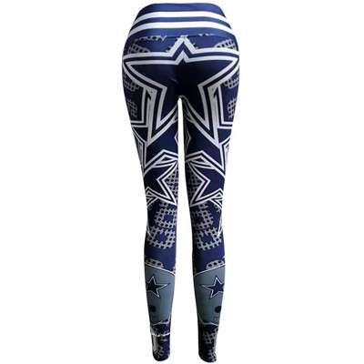 Panties Yoga Pants for Womens- Running Sport Gym Stretch Workout Printed Letter Hight Waist Fitness Legging Trousers - Blue -...