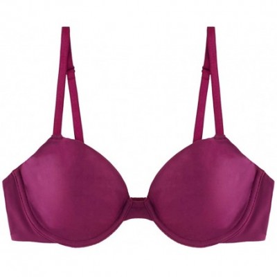 Bras Women's Micro Full Coverage Convertible Unlined Everyday Bra - Merlot - C611I9OQ8RP