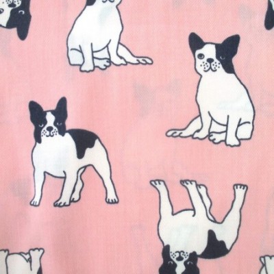 Bottoms Women's Colorful Owl Dog Bird Animal Patterned Lightweight Pajama Pants - Pink French Bulldog Print - CO193YGM0OH