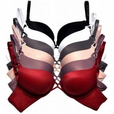 Bras 6 pcs Max Lift Power Wired Add 2 Cup Sizes T-Shirt Double Push Up Bra - 1290color-b-38rg3 - CC192YCD58Z