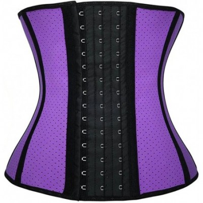 Bustiers & Corsets Women's Underbust Latex Sport Girdle Waist Trainer Corsets Hourglass Body Shaper - Purple (Length 30cm/ 9 ...