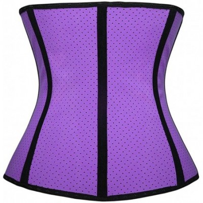 Bustiers & Corsets Women's Underbust Latex Sport Girdle Waist Trainer Corsets Hourglass Body Shaper - Purple (Length 30cm/ 9 ...