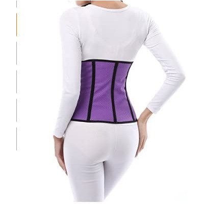 Bustiers & Corsets Women's Underbust Latex Sport Girdle Waist Trainer Corsets Hourglass Body Shaper - Purple (Length 30cm/ 9 ...