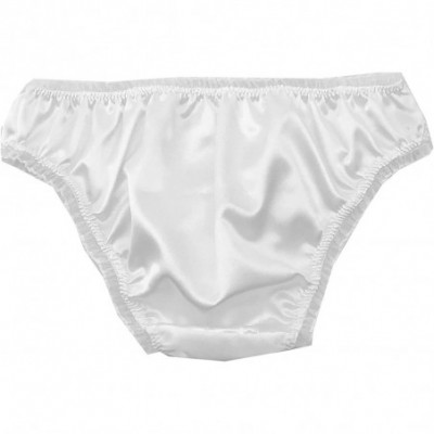 Panties Women's Tanga Bikini Lingerie Briefs Panties Satin Knickers - White - C018GW2RUHS