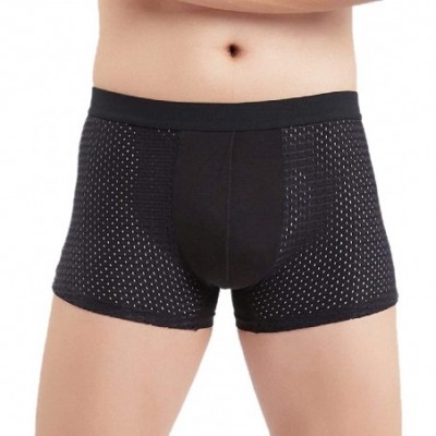 Boxer Briefs Men's Low Rise Breathable Boxer Briefs Underwears Mesh Cool Boxers - Black - CO192WNHT4X