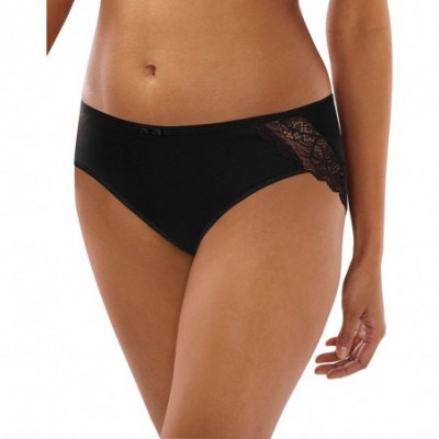 Panties Women's Cotton Desire W/Lace Hipster - Black - CU12ODWIP74