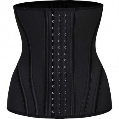 Shapewear Waist Trainer Oblique Steel Boned Breathable Corset Latex Cincher Hourglass Shaper for Women Workout 11 Bones 3 Hoo...