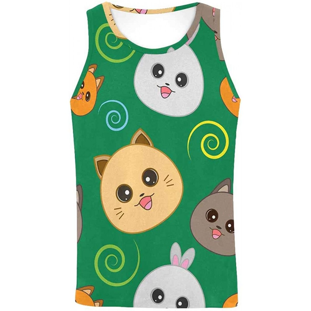 Undershirts Men's Muscle Gym Workout Training Sleeveless Tank Top Cute Animal - Multi1 - CX19COHLG67