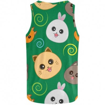 Undershirts Men's Muscle Gym Workout Training Sleeveless Tank Top Cute Animal - Multi1 - CX19COHLG67