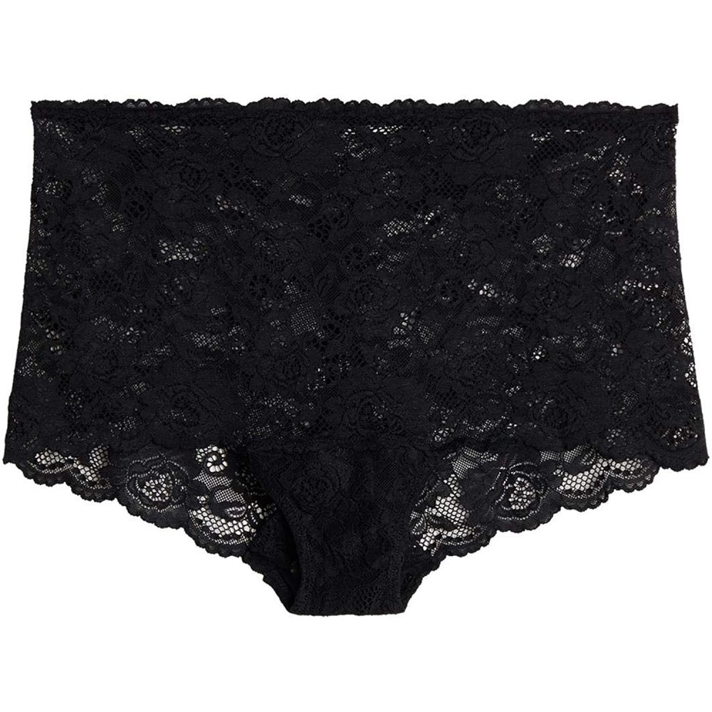 Panties Womens Lace Boyshorts - Black - 019 - Black - CM18LH7CYMU