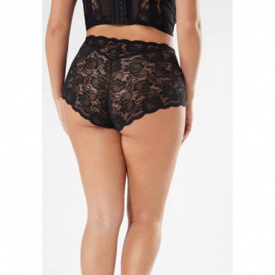 Panties Womens Lace Boyshorts - Black - 019 - Black - CM18LH7CYMU