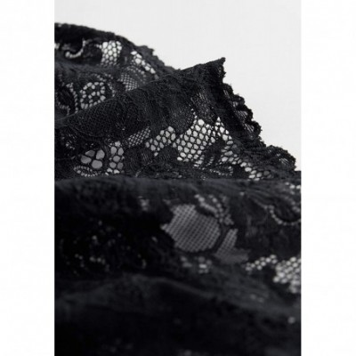 Panties Womens Lace Boyshorts - Black - 019 - Black - CM18LH7CYMU