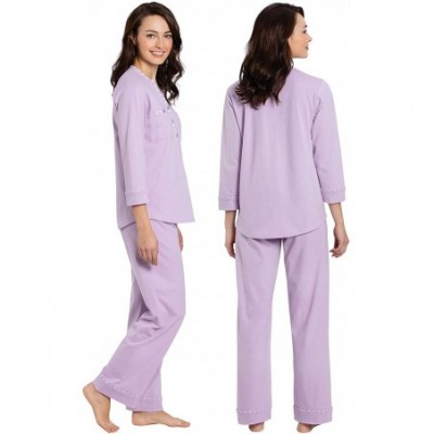 Sets Cotton Pajamas Women - Soft Womans Pajamas Sets - Lavender - C318O242M7O